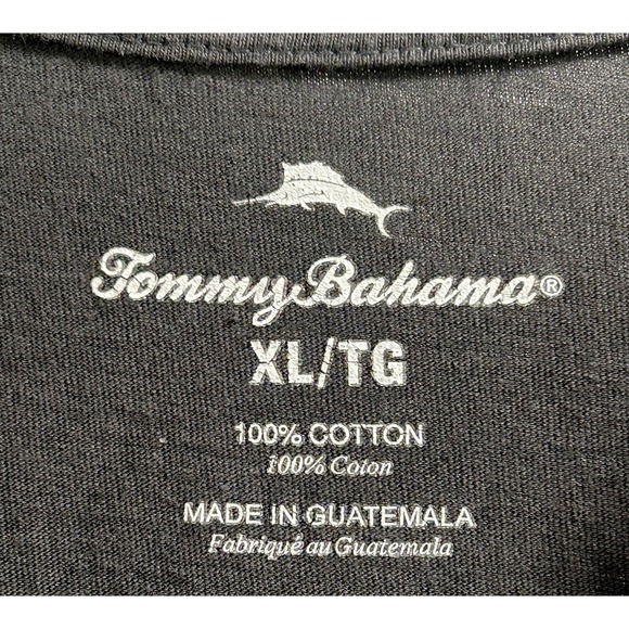 Tommy Bahama Mens Short Sleeve T Shirt X-Large Aloha Alohohoha Black Shirt - Picture 5 of 5